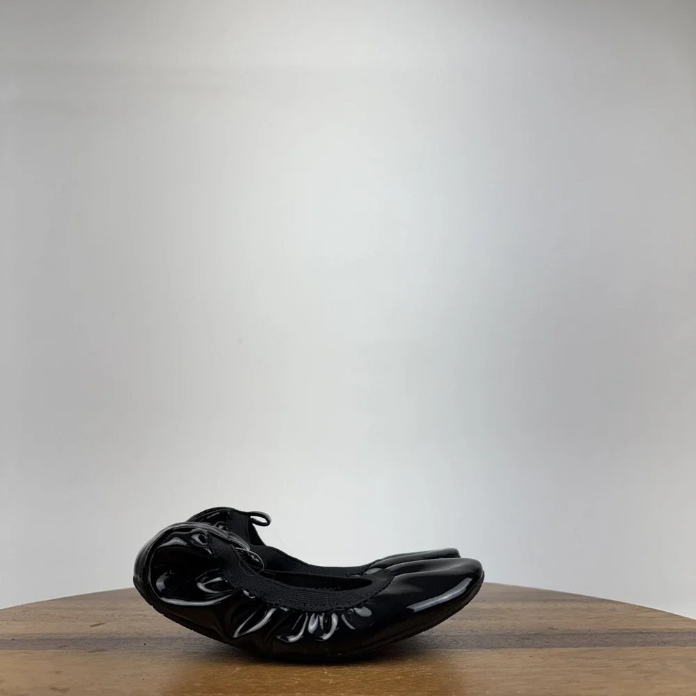 Little Kids Yosi Samra Miss Samara Black Faux Patent Ballet Flats Size 12 C GUC